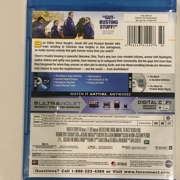 20th Century Fox THE WATCH Blu-Ray & DVD Set - Picture 3 of 3